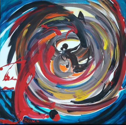 Hassgefühle kreisen um das Ich - a Paint Artowrk by Matthias Maria Boehm